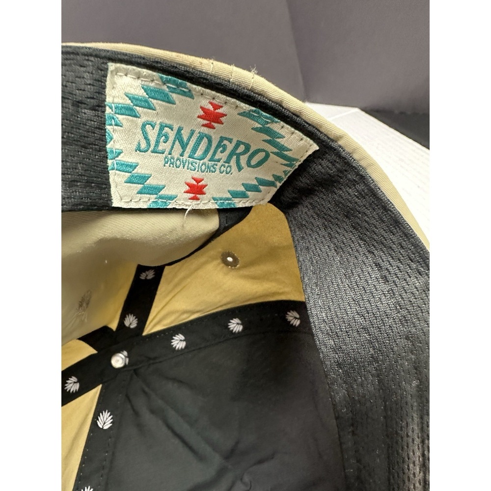 Sendero Provisions Co Keepin It Reel Beige Teal Nylon Snapback Adjustable Hat - Picture 6 of 6